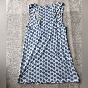 Fossil Polka Dot Tank‎ Top white blue sheer racerback women’s small